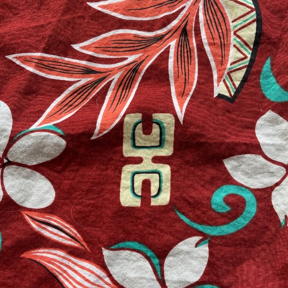 Floral Hawaiian shirt Men's XXL100% cotton button down  rust white aqua black - Picture 6 of 8